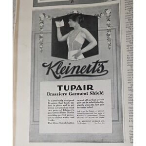1916 Kleinert's TUPAIR Brassiere Garment Shield Vintage Support Print Ad